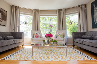 Inspiration for a transitional living room remodel in Other