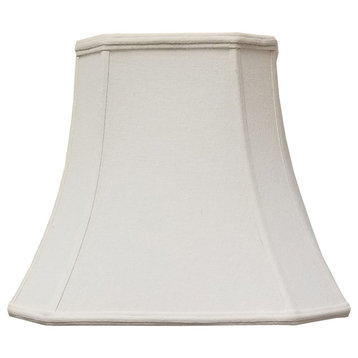 Royal Designs Square Cut Corner Bell Lamp Shade, Linen White, 7.5x12x10.25