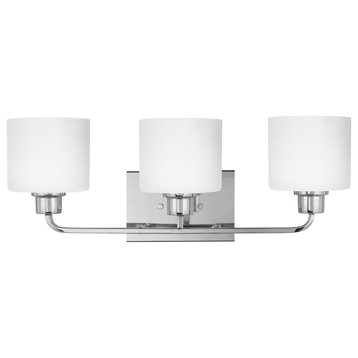 Canfield 3-Light Bathroom Vanity Light in Chrome