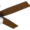 Hunter Fan Company 52" Dempsey Damp Matte Black Ceiling Fan With Light/Remote