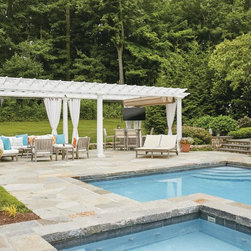 Poolside Pergola with Tuscan Columns - Pergolas