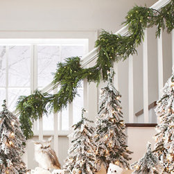 Cordless Soft Pine Garland 9' - Holiday Decorations