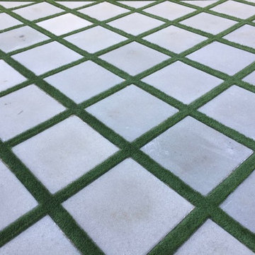 Artifical Grass with paver stone