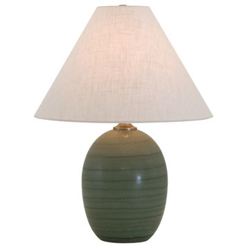 House of Troy GS140 Scatchard 1 Light 22-1/2"H Vase Table Lamp - Green Matte