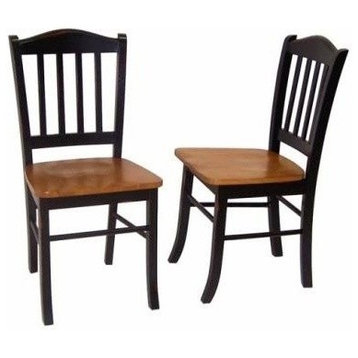 Shaker Dining Chairs, Set of 2, Black/Oak
