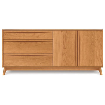 Copeland Catalina 4 Drawers, 1 Drawer, 2 Doors On Right Buffet, Natural Cherry