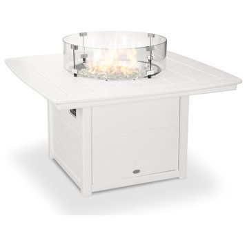42" Nautical Fire Pit Table, White