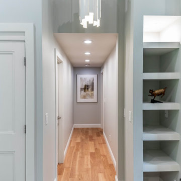 Open Concept Transitional White Living Room