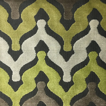 Leicester Cut Velvet Upholstery Fabric, Grass