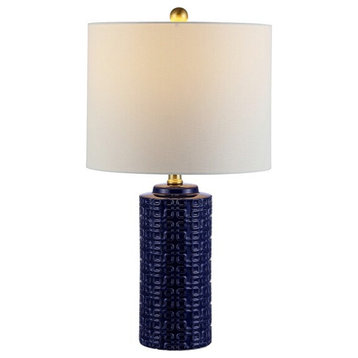 Artef Ceramic Table Lamp Navy Blue Safavieh