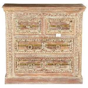 Tall Moroccan Hand Painted Wooden Cabinet Dresser Mediterranean