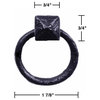 Cast Iron Ring Cabinet & Drawer Pull 1 7/8 Inch Pack of 2