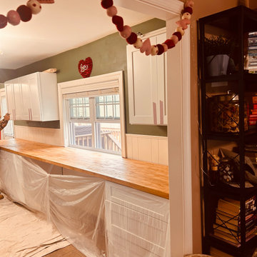 White Kitchen Butcher Block Detail - Yardley PA