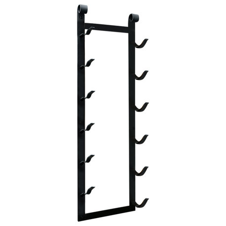 Le Rustique 6-Bottle Metal Wine Rack, Satin Black.