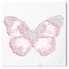Oliver Gal Olivia's Easel "Pink Butterfly" Canvas Art, White, 36"x36"