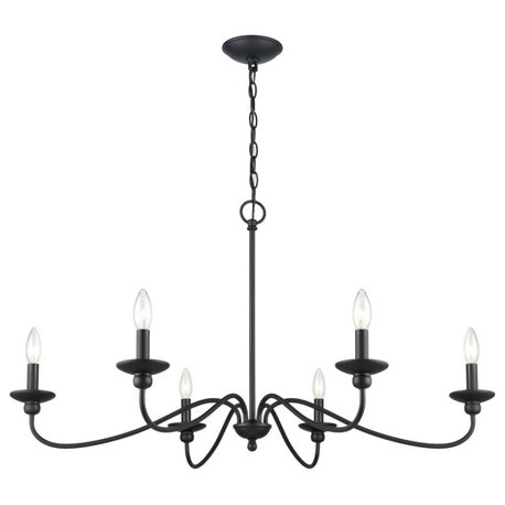 Millennium Delvona 6-Light Chandelier Matte Black