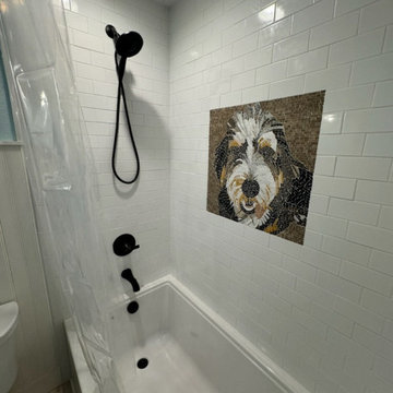 Decorative Bathroom Joyful Dog - Hand Cut Mosaic