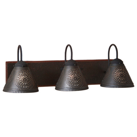 Crestwood Vanity Light in Espresso with Salem Brick