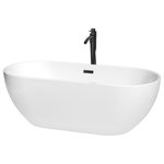 Wyndham Collection - Brooklyn 67" Freestanding White Bathtub, Black Tub Filler, Drain & Overflow Trim - Enjoy a little tranquility and comfort in the Brooklyn freestanding bath. The oval, ergonomic design provides a comfortable, relaxing way to enjoy some much-deserved me time as you stretch out and enjoy a deep, relaxing soak. With its graceful curves and classic elegance, this versatile bathtub complements a wide range of tastes and styles. What could be better than luxury and practicality at an amazing price? Manufacturing Model #: WCOBT200067MBATPBK