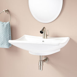 NEWCOMB RECTANGULAR PORCELAIN WALL-MOUNT SINK - Bathroom Sinks