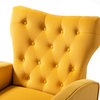 Accent Wingback Chair With Button Tufted Back, Mustard