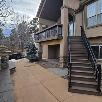 New composite deck with closed deck stairs