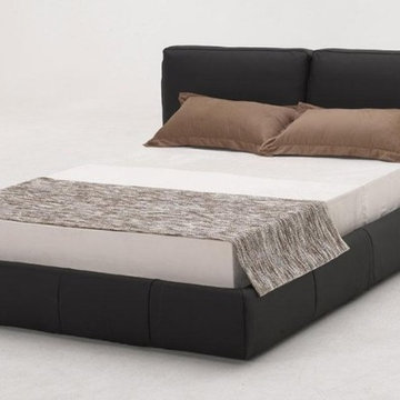 Stylish Black Full Leather Bed