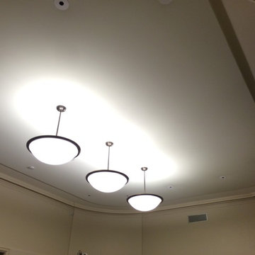 Sound-absorping stretch ceilings and walls inside governmental building