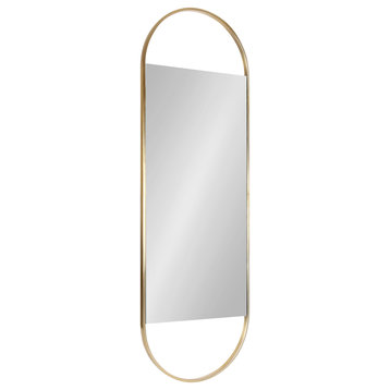 Nobles Framed Capsule Mirror, Gold 16x48