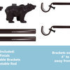 3/4” Farmhouse Bear Adjustable Window Treatment Single Curtain Rod, Bronze, 28"-