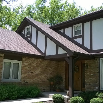 New gutters, downspouts, and gutter topper.