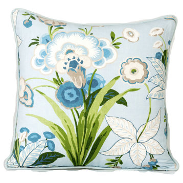 Thibaut Pasadena Pillow Cover, Floral Pillow Cover, Chinoiserie Design , 16x16