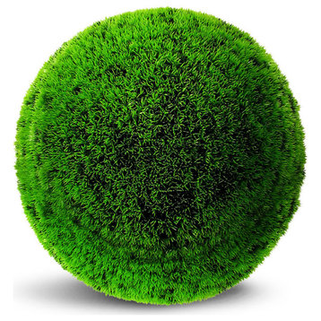 Faux Botanical Grass Ball in Lime Green 20"H