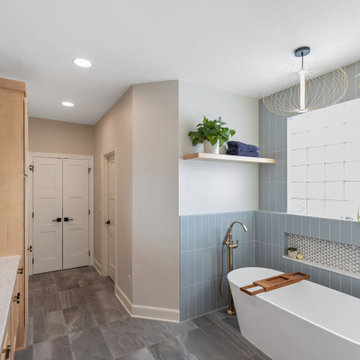 Coastal Casual Primary Bath Remodel Overland Park, KS