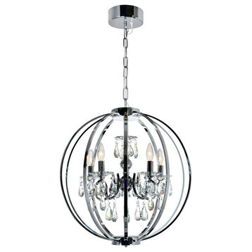 Abia 5 Light Up Chandelier With Chrome Finish