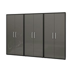 Eiffel Storage Cabinet in Matte Black and Grey (Set of 3)