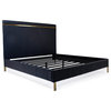 Munro Cal King Leather Bed, Brass, Leather: Azure