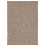 Jaipur Living - Vibe Kidal Indoor/Outdoor Solid Brown/Blue Area Rug 4'X6' - Grounding and impressively versatile, the Nambe collection features a durable, weather-resistant quality that mimics flatwoven natural looks. Emanating the classic colors of grass fibers, this assortment of indoor-outdoor rugs boasts a warm neutral palette. The Kidal rug features a solid brown design and matching border with undertones of blue, black, and gray.