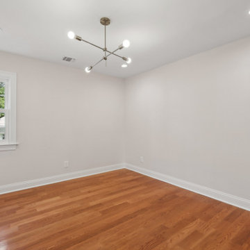 Home Gym with Brass Sputnik Light