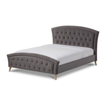 Gray Tufted Velvet King Beds