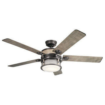 Ahrendale 1-Light 60" Outdoor Ceiling Fan in Anvil Iron