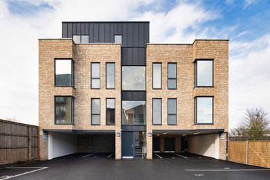 Inspiration for a large modern exterior in London with four or more storeys.