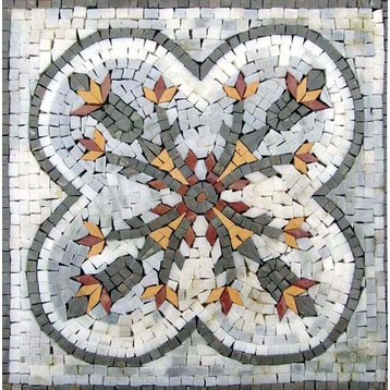 Honeysuckle Geometric Pattern Mosaic, 12"x12"