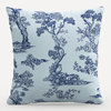 Red from Scalamandre 20" Decorative Pillow, Toile Blue