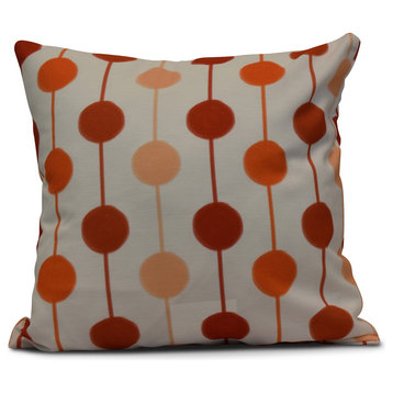 Brady Beads, Stripe Print Pillow, Orange, 18"x18"