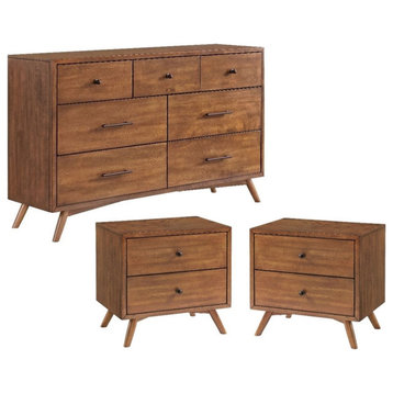 Home Square 3-Piece Set with Cinnamon 7 Drawer Dresser & 2 Nightstands