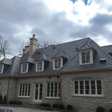 Slate Roof, Copper Gutters and Masonry - Lake Forest IL