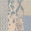 Rod Pocket Curtain Panels Pair Atlas Swedish Blue Geometric Cotton