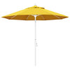 9' Matted White Collar Tilt Lift Fiberglass Rib Aluminum Umbrella, Olefin, Lemon