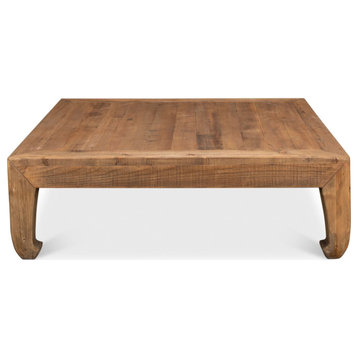 Handmade Chinese Square Coffee Table Natural 57"